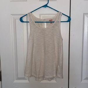 Cute White Tank with Lace, XS, Mossimo